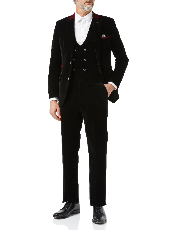 TIM - Black Velvet 3 Piece Wedding Suit