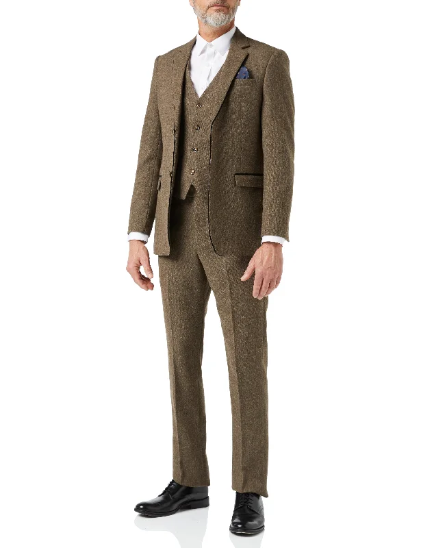 Tweed Tan Brown Suit