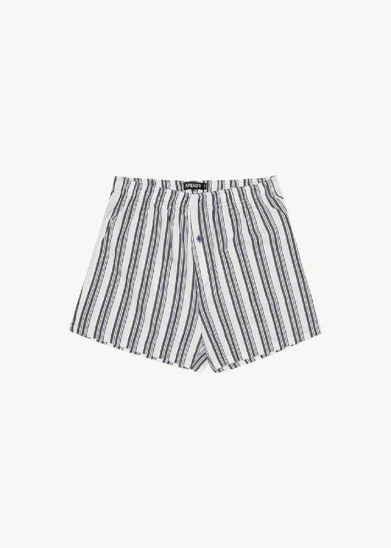 AFENDS Mens Line Up - Boxer Brief One Pack - White Stripe