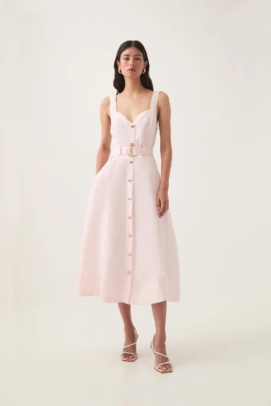 Clay Belted Midi Dress