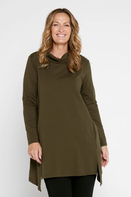 Joslin Cowl Tunic - Khaki