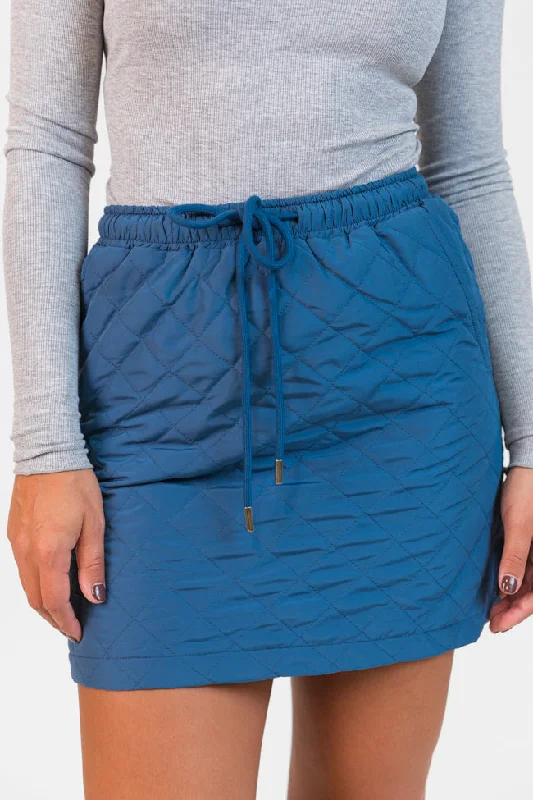 Colder Weather Blue Quilted Skort