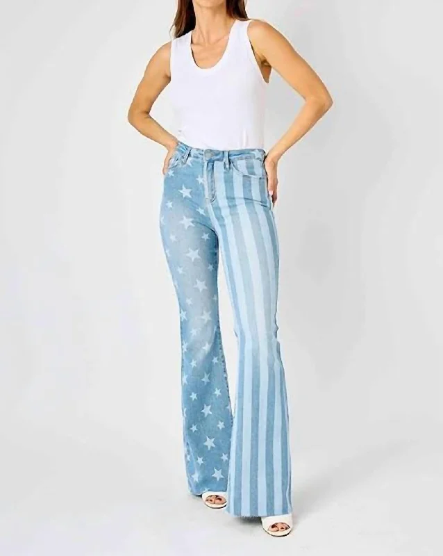 Americana Flare Jeans In Light Wash