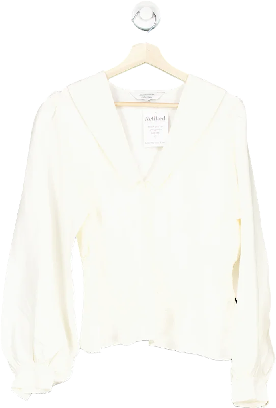 & Other Stories Ivory Smocked Waist Blouse EUR 40