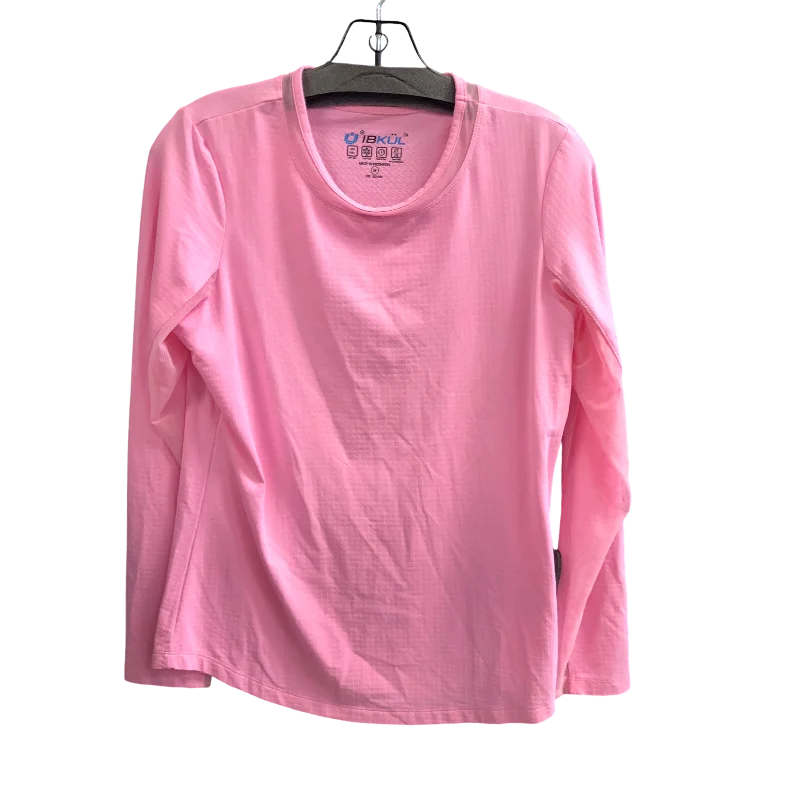 Athletic Top Long Sleeve Collar By Cmc In Pink, Size: M