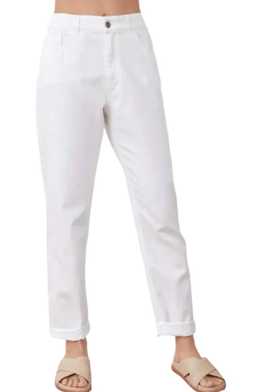 Brooklyn Classic Rolled Jeans In White