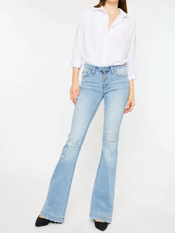 Harlo Mid Rise Flare Jeans In Blue