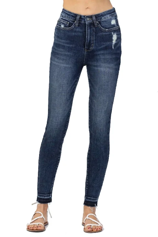 High Waist Tummy Control Skinny Jean In Blue