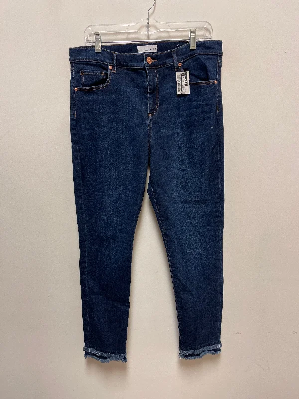 Jeans Skinny By Loft In Blue Denim, Size: 14