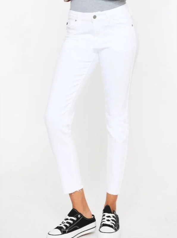 Mid Rise Skinny Jeans In White