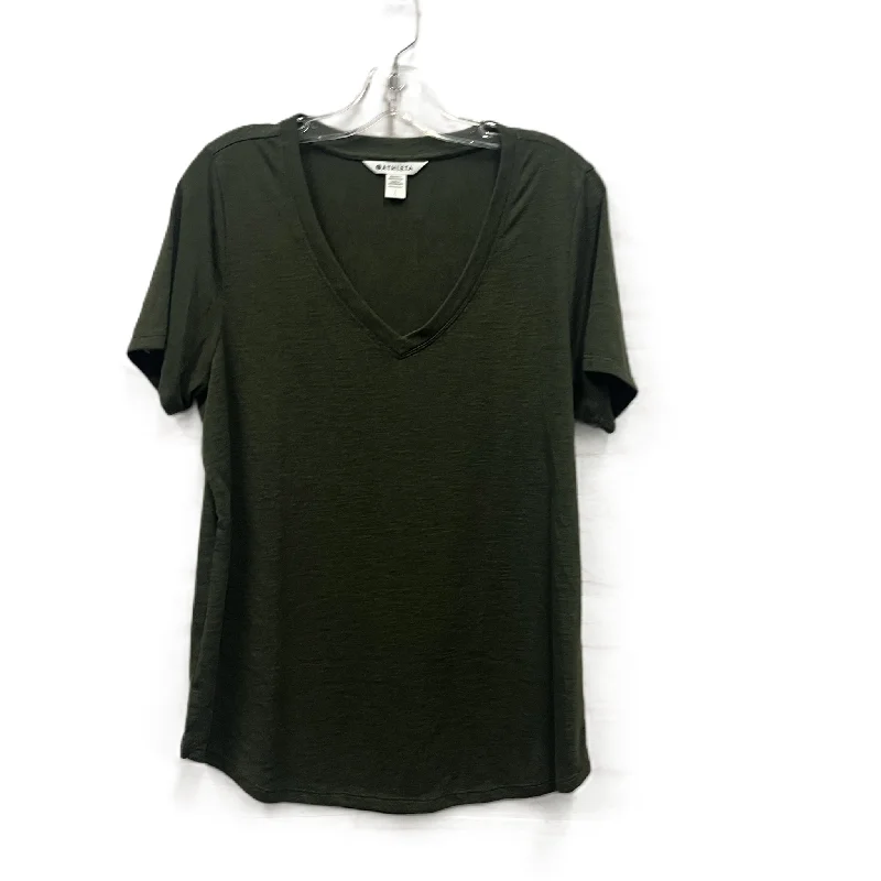 Top Short Sleeve By Athleta In Green, Size: L