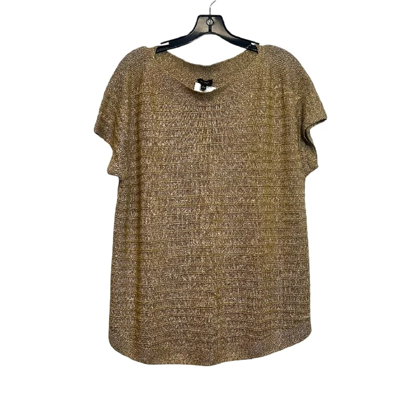 Top Short Sleeve By Talbots O In Tan, Size: L