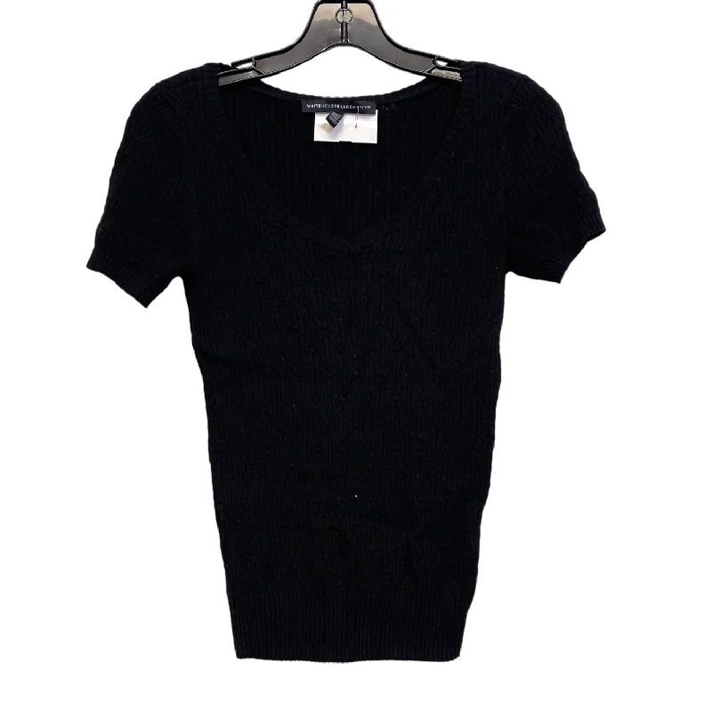 Top Short Sleeve By White House Black Market In Black, Size: S