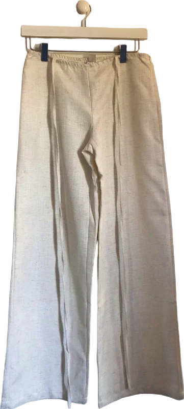 Musera Beige Wide-Leg Trousers UK XS