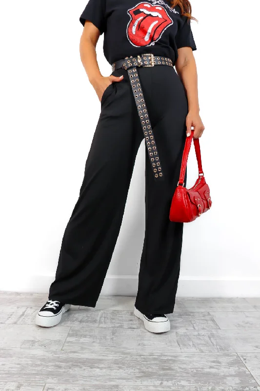 No Need To Change - Black Wide Leg Trousers