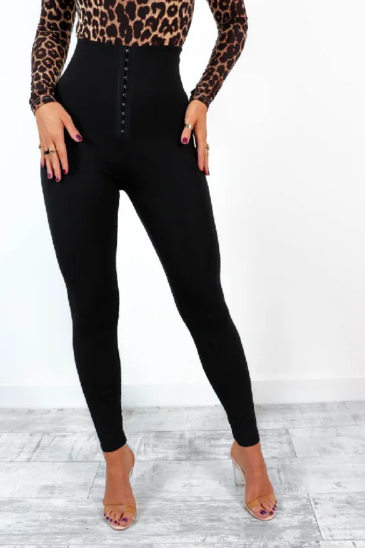 Ridin High - Black Hook and Eye Corset Leggings