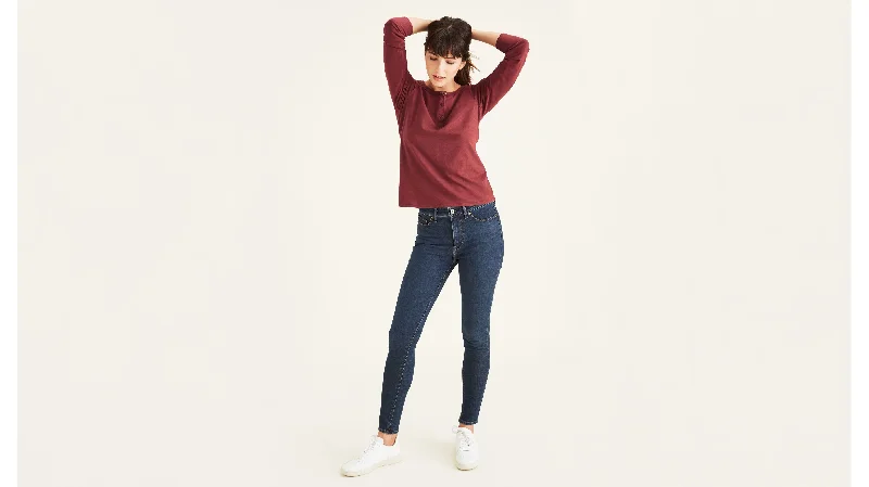 Women's Mid-Rise Skinny Jean Cut Pants