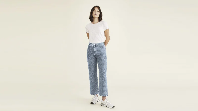 Women's Straight Fit High Jean Cut Pants