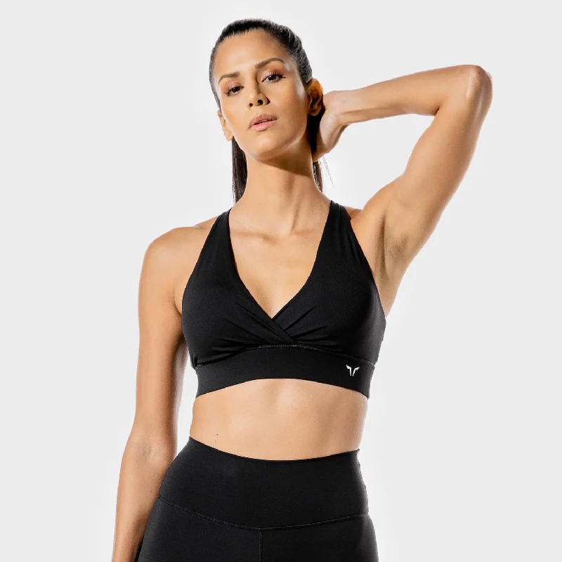 Women's Fitness - Wrap Sports Bra - Black