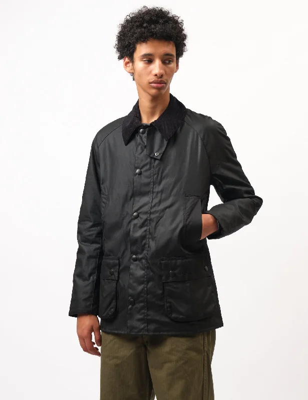 Barbour Ashby Wax Jacket - Black Classic Lining