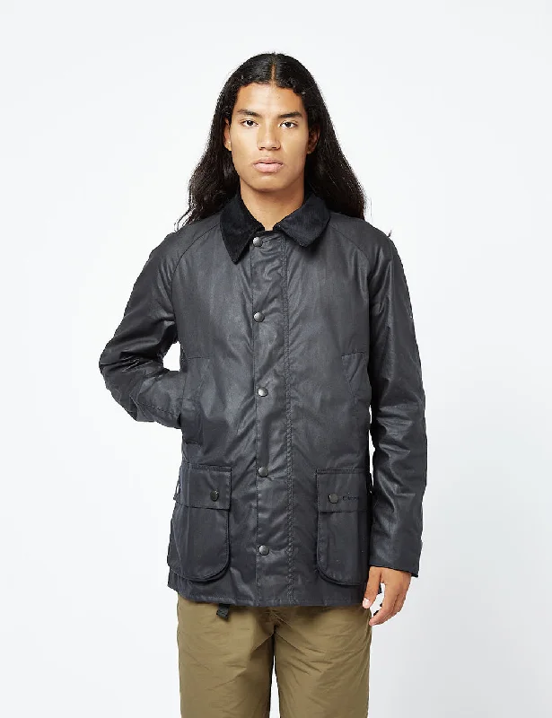 Barbour Ashby Wax Jacket - Navy Blue