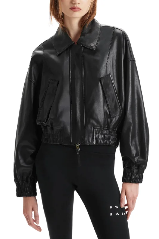 Elle Leather Bomber