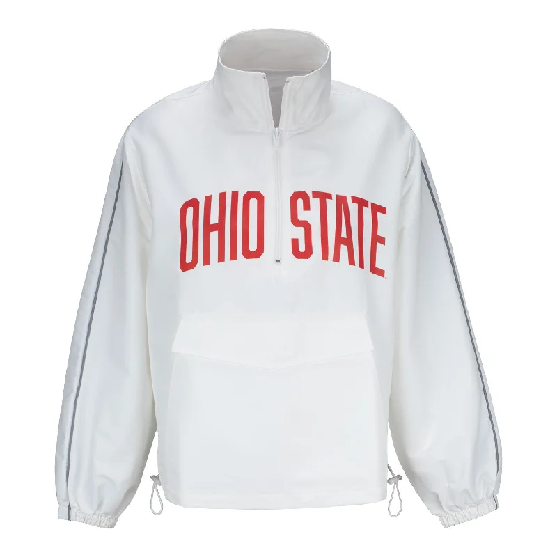 Ladies Ohio State Buckeyes Lusso 1/4 Zip Parker Rain Tech Jacket