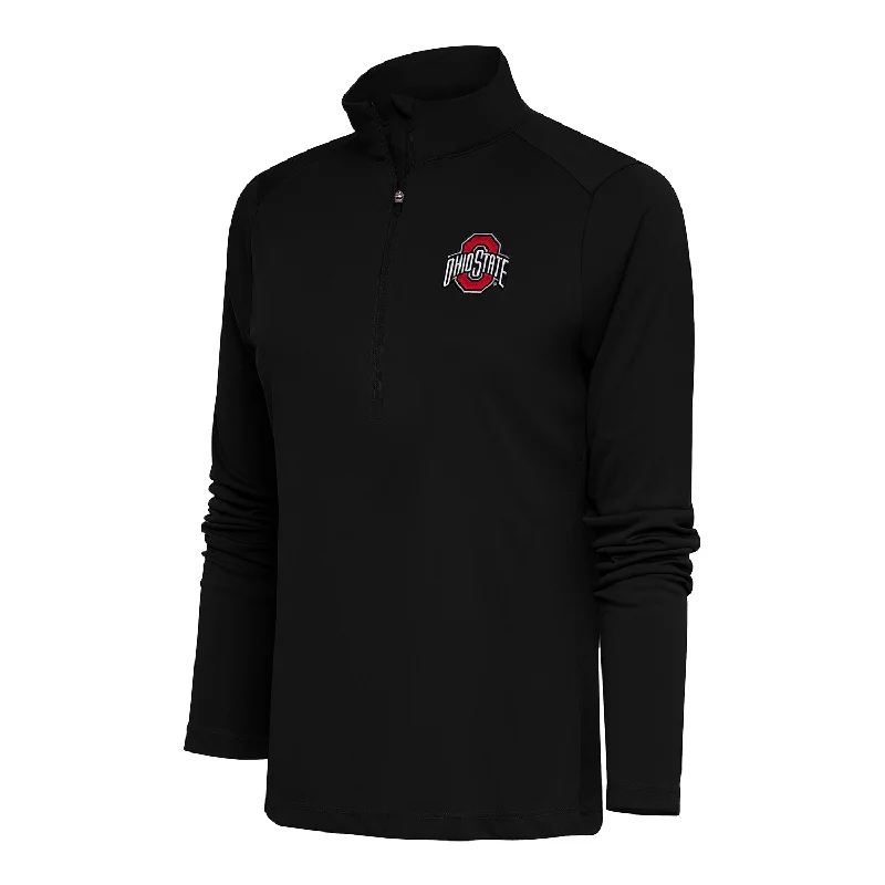 Ladies Ohio State Buckeyes 1/2 Zip Tribute Black Jacket