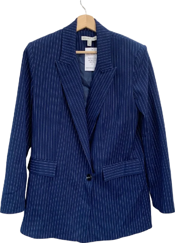 Shona Joy Navy Pinstripe Blazer UK 8