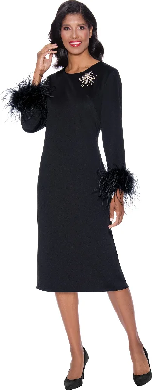 Divine Apparel SL1871 Formal Long Sleeve Midi Dress