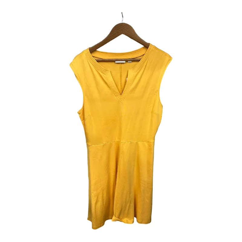 Dress Casual Midi By New York And Co In Yellow, Size: L