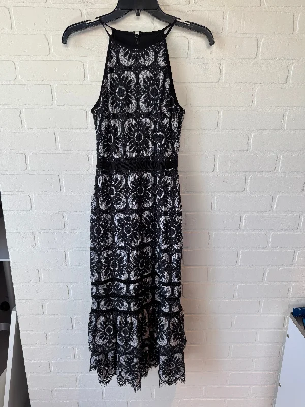 Dress Party Midi By Banana Republic In Black & Grey, Size: Xs