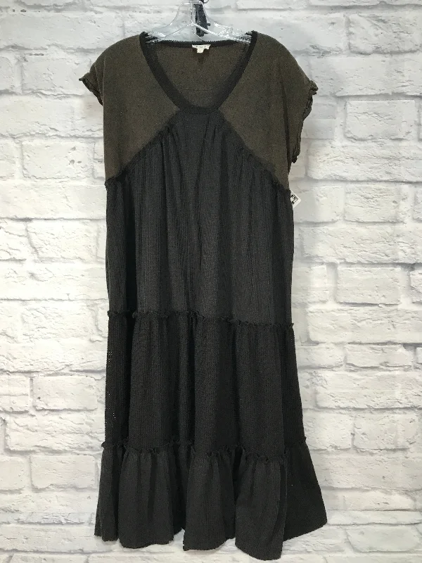 Black & Brown Dress Casual Maxi Pol, Size L