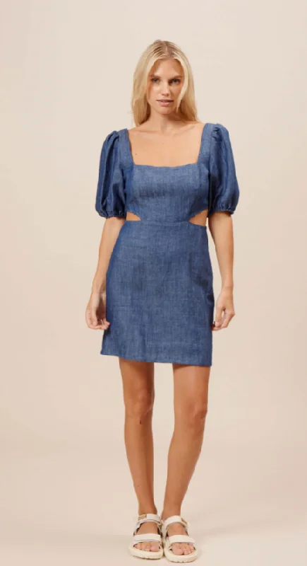 Denim Mini Dress by Lucy Paris