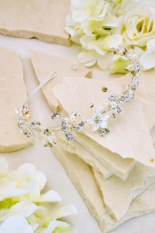 Wedding Headband Rhinestone Minimalist Bridal Headpiece