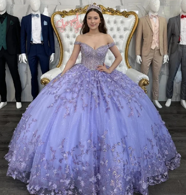 Sweet Lilac Lavender Quinceanera Dresses 3D Butterfly Sweet 15 Birthday Party Gowns Luxury Girl vestidos de 15 anos 2024