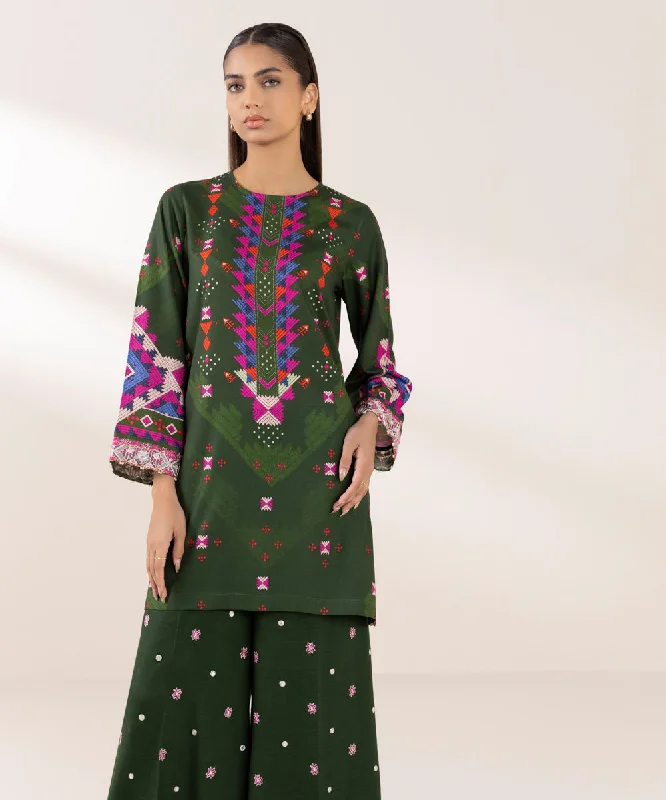 Embroidered Raw Silk Shirt