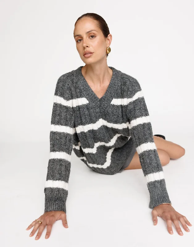 Baely Knit Jumper (Slate Stripe)