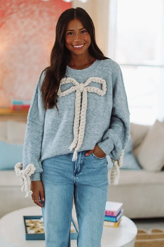 Clara's Bow Sweater - Blue