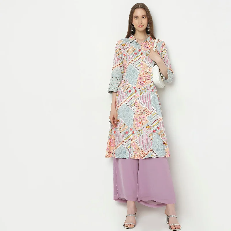 Flare Fit Printed Kurta