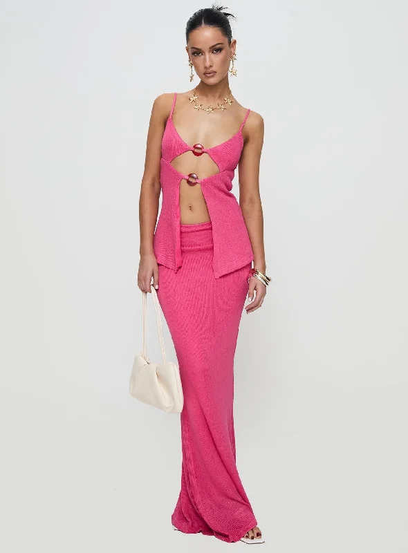 Kadee Buckle Maxi Set Pink