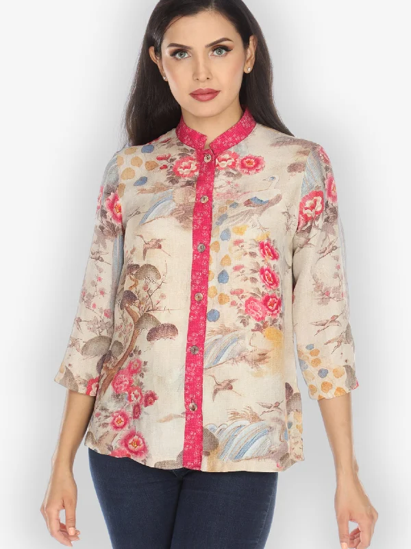 Kimono Art Design Silk Blend Blouse