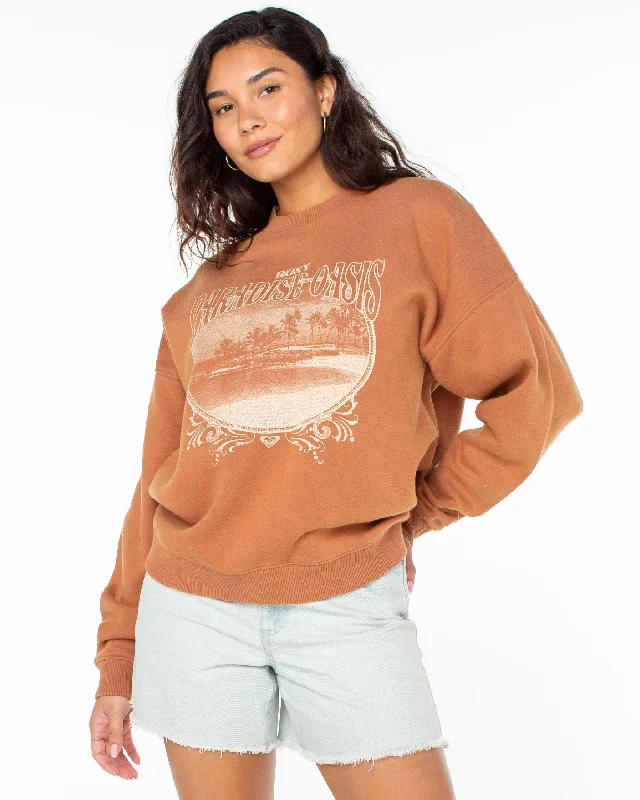 Lineup Oversized Crew Neck Sweatshirt - Russet