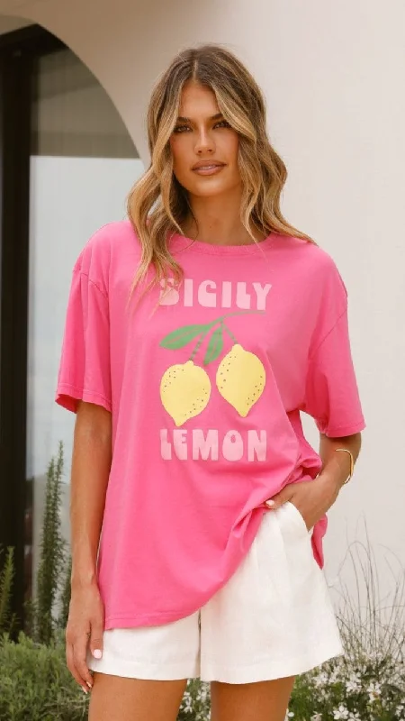 Sicily Lemon Tee - Pink