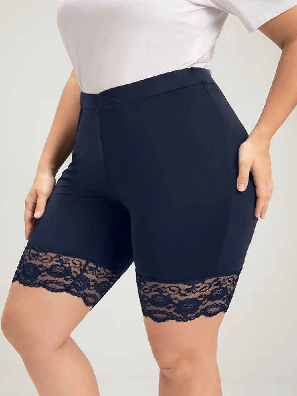 Solid Lace Insert Shorts