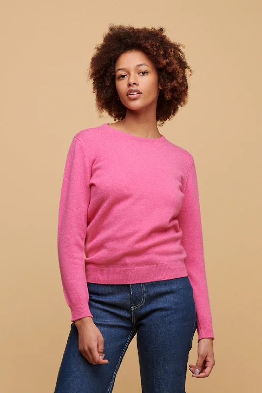 Women's Lambswool Crew Neck - Rose Pink